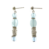 Mi Amore Dangle Post-Earrings Silver-Tone/Blue