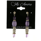Mi Amore Dangle Post-Earrings Silver-Tone/Purple