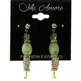 Mi Amore Dangle Post-Earrings Silver-Tone/Green