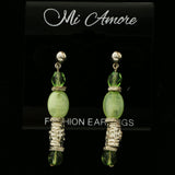 Mi Amore Dangle Post-Earrings Silver-Tone/Green