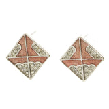 Mi Amore Post-Earrings Silver-Tone/Pink
