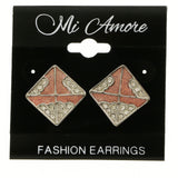 Mi Amore Post-Earrings Silver-Tone/Pink