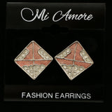 Mi Amore Post-Earrings Silver-Tone/Pink