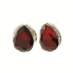 Mi Amore Post-Earrings Silver-Tone/Red