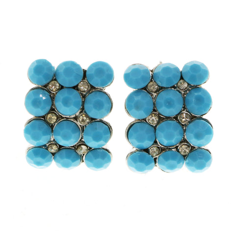 Mi Amore Post-Earrings Silver-Tone/Blue