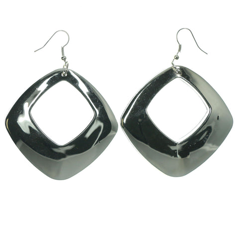 Silver-Tone Metal Dangle-Earrings