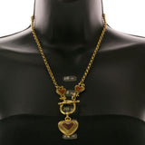 Mi Amore Heart Pendant-Necklace Gold-Tone/Orange