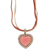 Mi Amore Heart Adjustable Pendant-Necklace Red & Pink