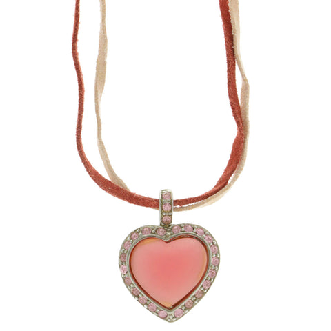 Mi Amore Heart Adjustable Pendant-Necklace Red & Pink