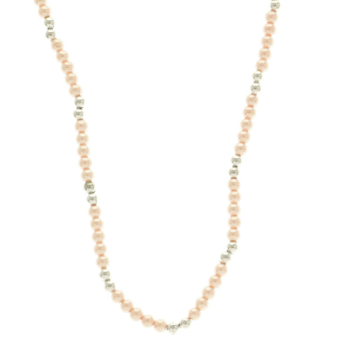Mi Amore Bead-Necklace Pink/Silver-Tone