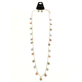 Mi Amore Flower Adjustable Necklace-Earring-Set Multicolor & Gold-Tone