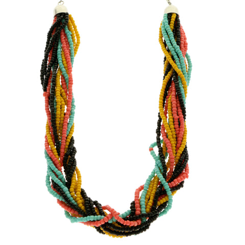 Mi Amore Adjustable Bead-Necklace Multicolor/Silver-Tone