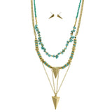 Mi Amore Adjustable Necklace-Earring-Set Gold-Tone/Blue