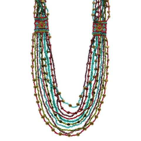 Mi Amore Adjustable Bead-Necklace Multicolor/Gold-Tone