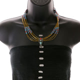 Mi Amore Adjustable Necklace-Earring-Set Multicolor/Silver-Tone