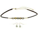 Mi Amore Adjustable Necklace-Earring-Set Multicolor/Gold-Tone
