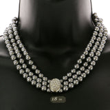 Mi Amore Bead-Necklace Gray/Silver-Tone