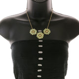 Mi Amore Adjustable Necklace-Earring-Set Green/Gold-Tone