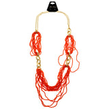 Mi Amore Statement-Necklace Orange/Gold-Tone