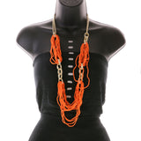 Mi Amore Statement-Necklace Orange/Gold-Tone