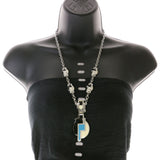 Mi Amore Adjustable Necklace-Earring-Set Multicolor/Silver-Tone