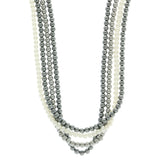 Mi Amore Adjustable Bead-Necklace Gray/White