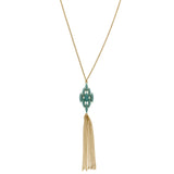 Mi Amore Adjustable Long-Necklace Blue/Gold-Tone