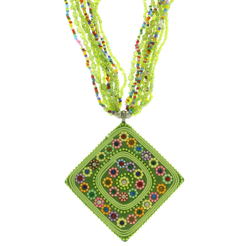 Mi Amore Flower Adjustable Statement-Necklace Multicolor