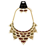 Mi Amore Adjustable Necklace-Earring-Set Multicolor/Gold-Tone