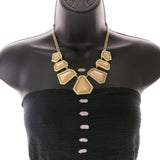 Mi Amore Adjustable Necklace-Earring-Set Peach/Gold-Tone