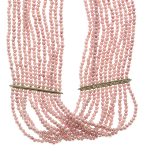 Mi Amore Adjustable Choker-Necklace Pink/Silver-Tone