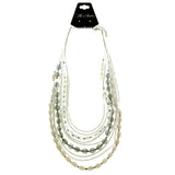 Mi Amore Adjustable Layered-Necklace White/Gray