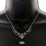 Mi Amore Adjustable Necklace-Earring-Set Silver-Tone/Blue
