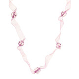 Mi Amore Adjustable Fashion-Necklace Pink/Silver-Tone