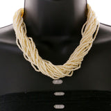Mi Amore Layered-Necklace White/Gold-Tone