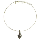 Mi Amore Adjustable Collar-Necklace Silver-Tone/Purple