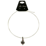 Mi Amore Adjustable Collar-Necklace Silver-Tone/Purple
