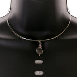 Mi Amore Adjustable Collar-Necklace Silver-Tone/Purple