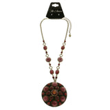 Mi Amore Adjustable Statement-Necklace Red/Bronze-Tone