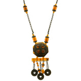 Mi Amore Chinese  Adjustable Statement-Necklace Brown & Copper-Tone