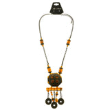 Mi Amore Chinese  Adjustable Statement-Necklace Brown & Copper-Tone