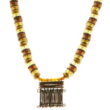 Mi Amore Adjustable Bead-Necklace Brown/Gold-Tone