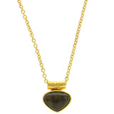 Mi Amore Heart Pendant-Necklace Gold-Tone/Brown