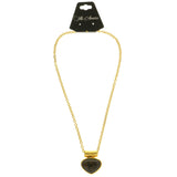 Mi Amore Heart Pendant-Necklace Gold-Tone/Brown