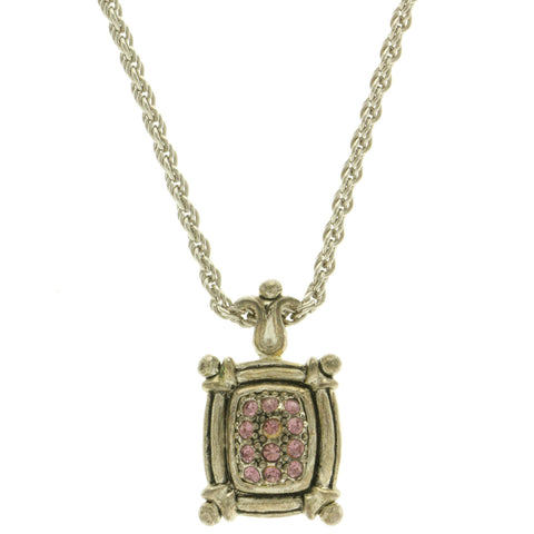 Mi Amore Long-Necklace Silver-Tone/Pink