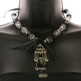 Mi Amore Bow Statement-Necklace Gray/Black