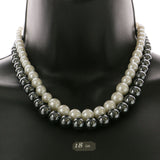 Mi Amore Bead-Necklace Gray/White