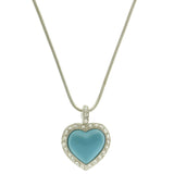 Mi Amore Heart Pendant-Necklace Silver-Tone/Blue