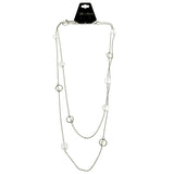 Mi Amore Adjustable Long-Necklace Silver-Tone/Clear