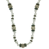 Mi Amore Adjustable Bead-Necklace Silver-Tone